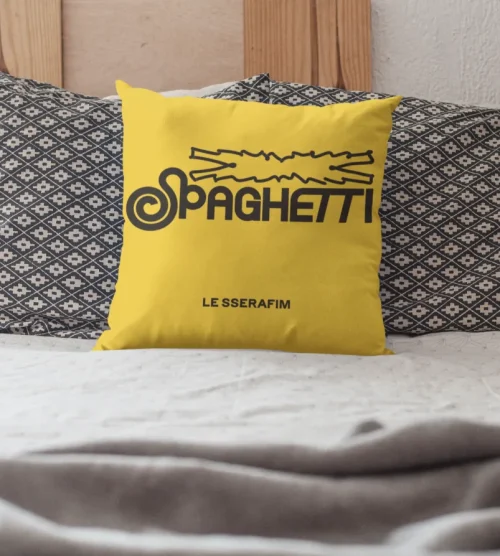 Le Sserafim Spaghetti Wordmark Pillow Case #2